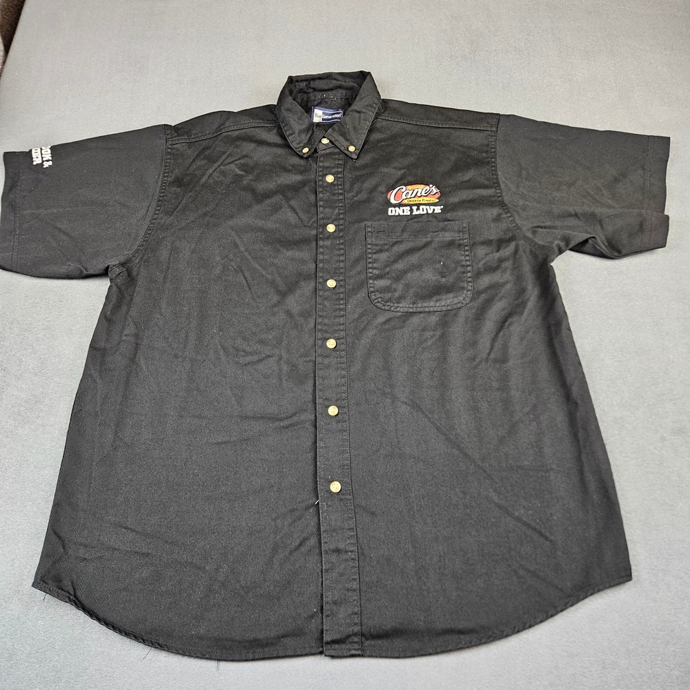 Blue Generation Raising Canes Chicken Fingers Staff Shirt Black Mens Large L